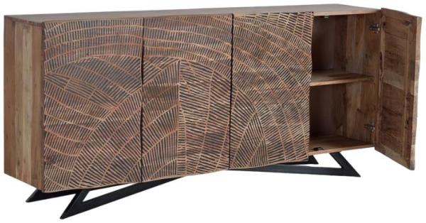 Product photograph of Karlstad Carved Acacia Tree Wood Large Sideboard from Choice Furniture Superstore.