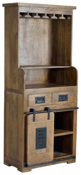 Product photograph of Galion Industrial Mango Tree Wood Bottle Rack Cabinet from Choice Furniture Superstore.