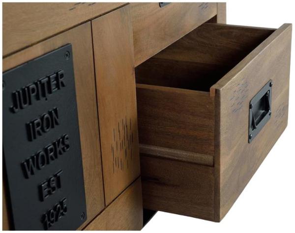 Product photograph of Galion Industrial Solid Mango Wood 1 Door 2 Drawer Bookcase from Choice Furniture Superstore.