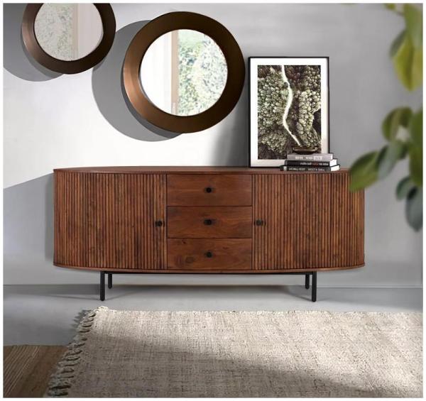 Product photograph of Lorain Acacia Wood 2 Door 3 Drawer Large Sideboard from Choice Furniture Superstore.