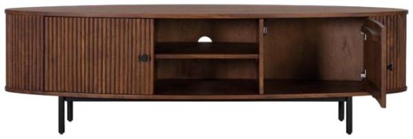 Product photograph of Lorain Acacia Wood 2 Door Tv Cabinet from Choice Furniture Superstore.