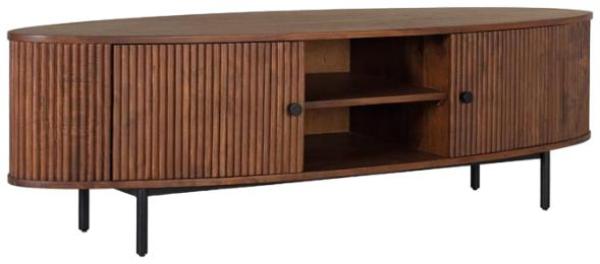 Product photograph of Lorain Acacia Wood 2 Door Tv Cabinet from Choice Furniture Superstore.