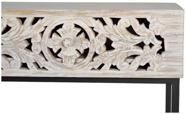 Product photograph of Quintana Carved Mango Tree Wood Console Table from Choice Furniture Superstore.