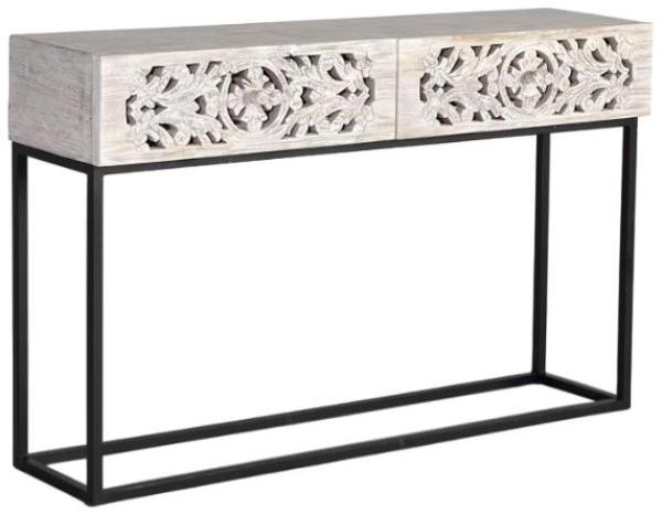 Product photograph of Quintana Carved Mango Tree Wood Console Table from Choice Furniture Superstore.