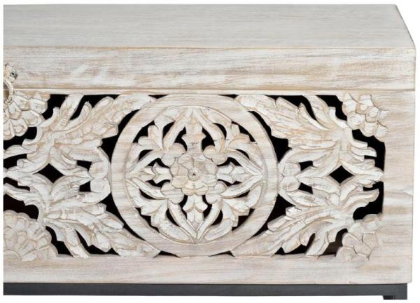 Product photograph of Quintana Hand Carved Mango Tree Wood Storge Trunk from Choice Furniture Superstore.