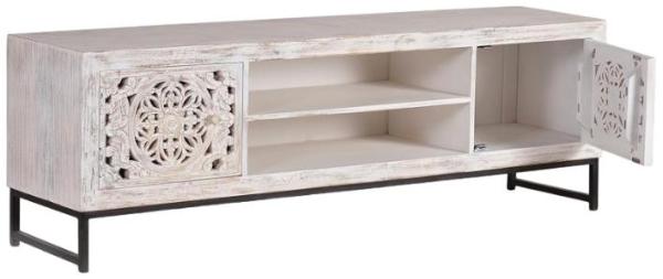 Product photograph of Quintana Carved Mango Tree Wood Tv Cabinet from Choice Furniture Superstore.