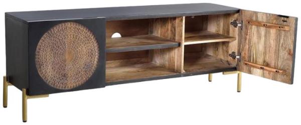 Product photograph of Refton Mango Wood 2 Door Tv Cabinet from Choice Furniture Superstore.