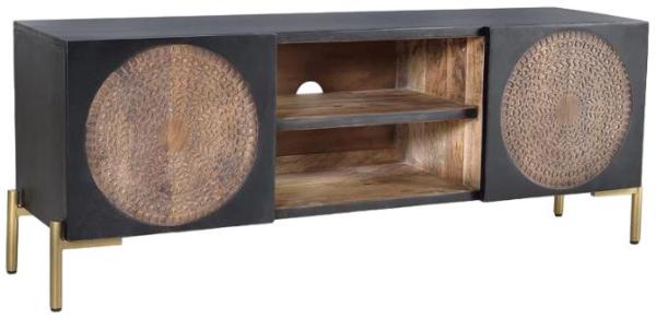 Product photograph of Refton Mango Wood 2 Door Tv Cabinet from Choice Furniture Superstore.