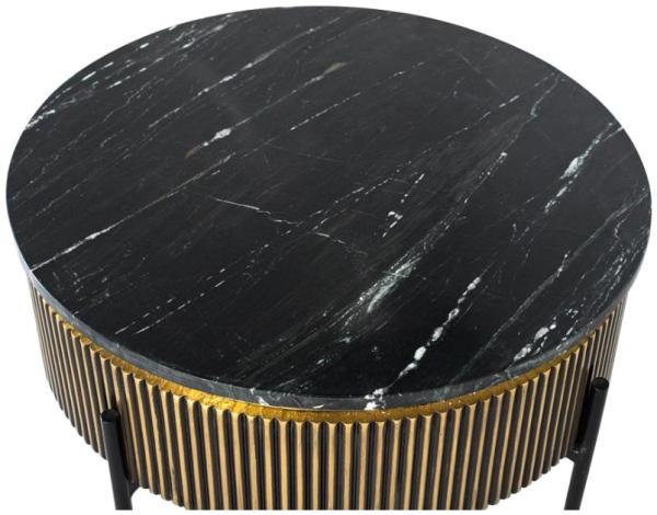 Product photograph of Stephen Mango Wood And Marble Round Coffee Table from Choice Furniture Superstore.