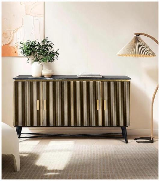 Product photograph of Stephen Mango Wood 4 Door Medium Sideboard from Choice Furniture Superstore.