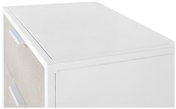 Product photograph of Ceris White And Beige 2 Drawer Bedside Cabinet from Choice Furniture Superstore.