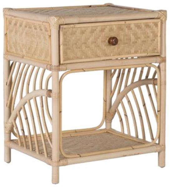 Product photograph of Mesevle Natural Rattan 1 Drawer Bedside Table - 5896 from Choice Furniture Superstore.