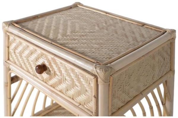 Product photograph of Mesevle Natural Rattan 1 Drawer Bedside Table - 5896 from Choice Furniture Superstore.