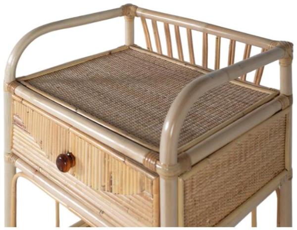 Product photograph of Lazlar Natural Rattan 1 Drawer Bedside Table - 5897 from Choice Furniture Superstore.