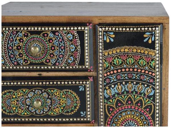 Product photograph of Galach Hand-painted Mango Wood 1 Door 4 Drawer Chest from Choice Furniture Superstore.