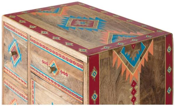 Product photograph of Ergani Hand-painted Mango Wood 7 Drawer Chest from Choice Furniture Superstore.