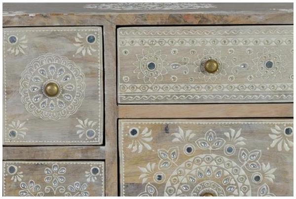 Product photograph of Dolap Hand Painted Solid Mango Wood 7 Drawer Chest from Choice Furniture Superstore.