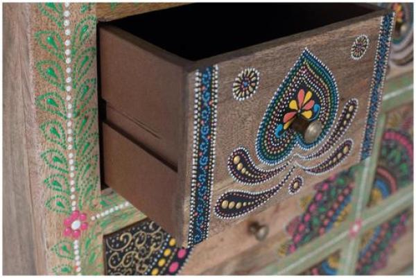 Product photograph of Jazxhias Hand Painted Solid Mango Wood High Small Sideboard from Choice Furniture Superstore.