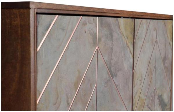 Product photograph of Karane Mango Wood 2 Door 3 Drawer Medium Sideboard from Choice Furniture Superstore.
