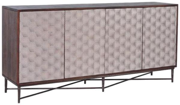 Product photograph of Liuzates Mango Wood And Metal 4 Door Large Sideboard from Choice Furniture Superstore.
