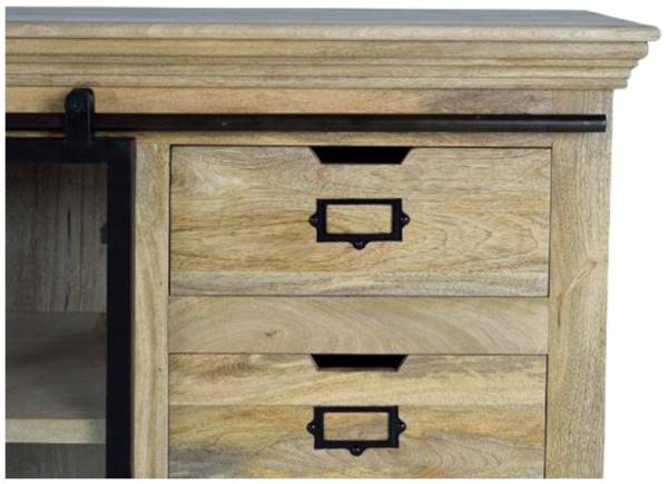 Product photograph of Grapsht Industrial Mango Wood 2 Door 6 Drawer Large Sideboard from Choice Furniture Superstore.