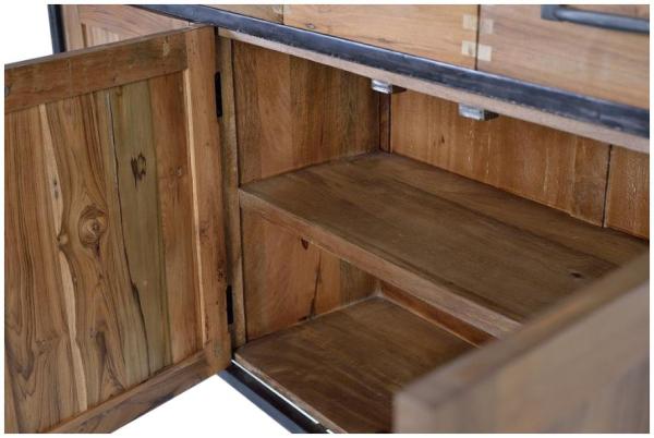 Product photograph of Gjavan Teak And Mango Wood 3 Door 8 Drawer Medium Sideboard from Choice Furniture Superstore.