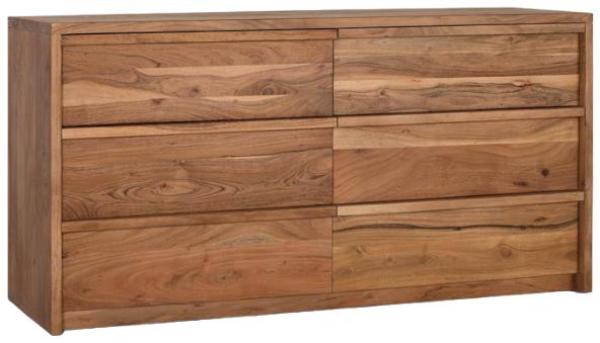 Product photograph of Belishova Solid Acacia Wood 6 Drawer Medium Sideboard from Choice Furniture Superstore.