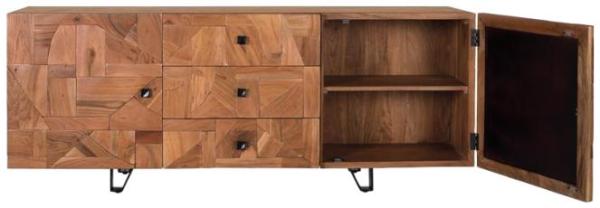 Product photograph of Curtesy Solid Acacia Wood 2 Door 3 Drawer Large Sideboard from Choice Furniture Superstore.