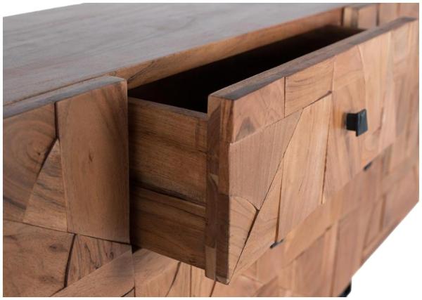 Product photograph of Curtesy Solid Acacia Wood 2 Door 3 Drawer Large Sideboard from Choice Furniture Superstore.