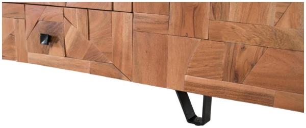 Product photograph of Curtesy Solid Acacia Wood 2 Door 3 Drawer Large Sideboard from Choice Furniture Superstore.
