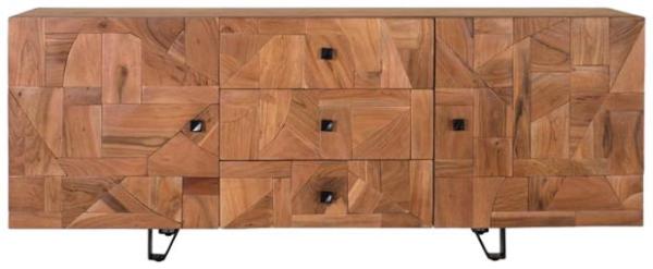 Product photograph of Curtesy Solid Acacia Wood 2 Door 3 Drawer Large Sideboard from Choice Furniture Superstore.