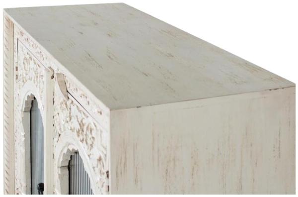 Product photograph of Carlani Solid Mango Wood 2 Glass Door Small Sideboard from Choice Furniture Superstore.
