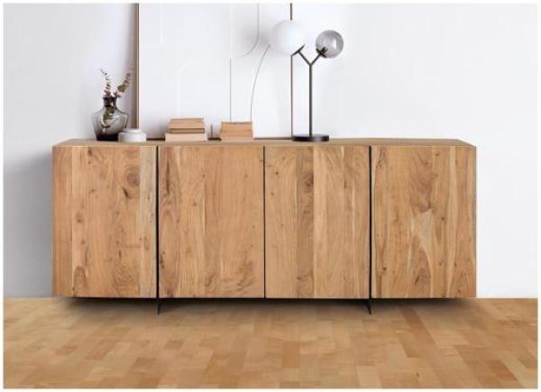 Product photograph of Cacavia Acacia Wood 4 Door Large Sideboard from Choice Furniture Superstore.