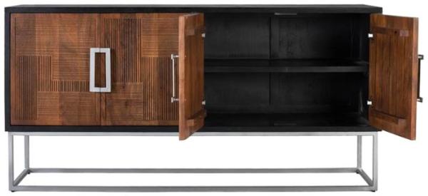 Product photograph of Topoyani Solid Mango Wood And Metal 4 Door Large Sideboard from Choice Furniture Superstore.