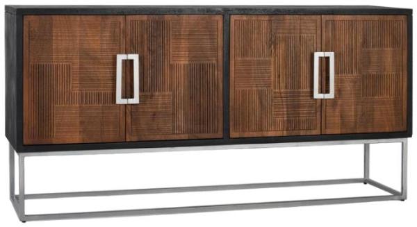 Product photograph of Topoyani Solid Mango Wood And Metal 4 Door Large Sideboard from Choice Furniture Superstore.