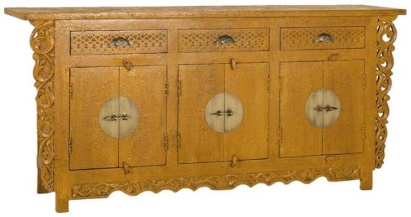 Product photograph of Lubesh Mango Wood 6 Door 3 Drawers Large Sideboard from Choice Furniture Superstore.