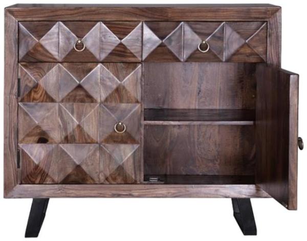 Product photograph of Ziberesh Sheesham Wood 2 Door 2 Drawer Medium Sideboard - 6579 from Choice Furniture Superstore.