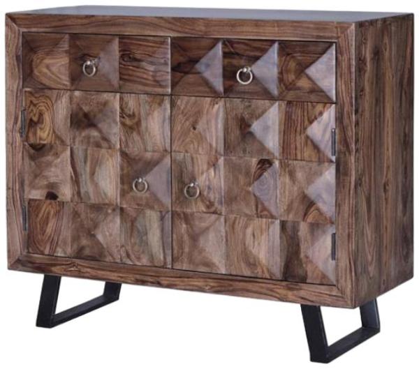 Product photograph of Ziberesh Sheesham Wood 2 Door 2 Drawer Medium Sideboard - 6579 from Choice Furniture Superstore.