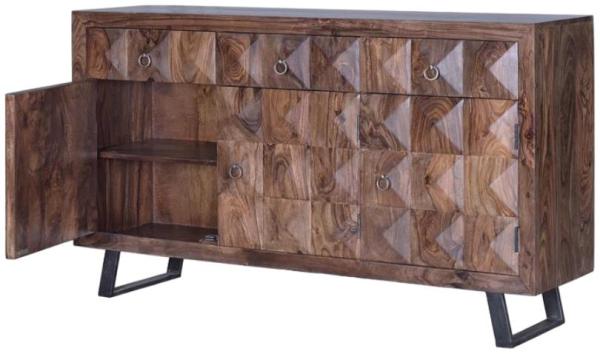 Product photograph of Ziberesh Solid Rosewood 3 Door 3 Drawer Large Sideboard - 6581 from Choice Furniture Superstore.