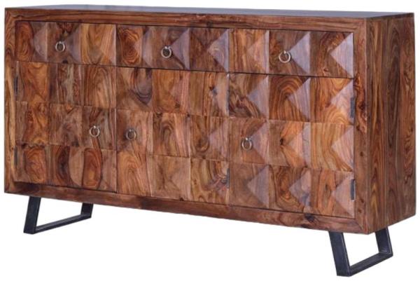 Product photograph of Ziberesh Solid Rosewood 3 Door 3 Drawer Large Sideboard - 6581 from Choice Furniture Superstore.