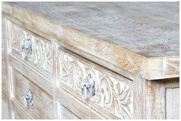 Product photograph of Rrasi Carved Mango Tree Wood 4 Door 8 Drawer Large Sideboard from Choice Furniture Superstore.