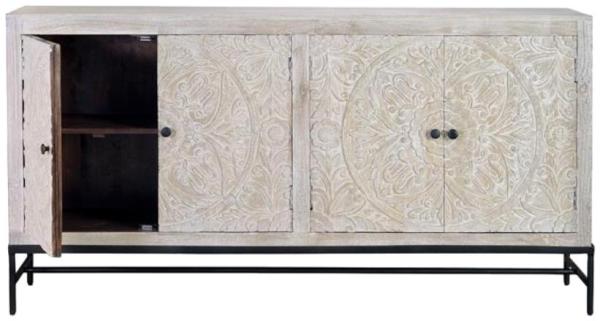 Product photograph of Hothova Solid Mango Wood Carved 4 Door Large Sideboard from Choice Furniture Superstore.