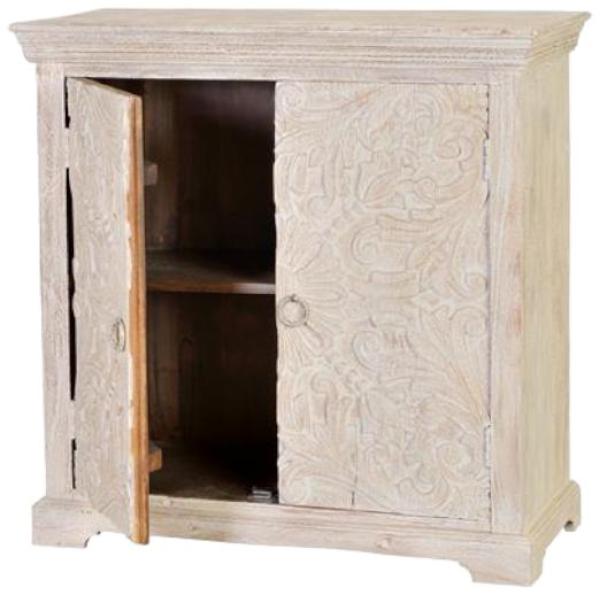 Product photograph of Isqari Carved Mango Wood Small Sideboard from Choice Furniture Superstore.