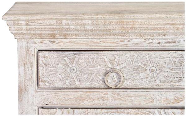 Product photograph of Rrethi Carved Mango Tree Wood 3 Door 3 Drawer Medium Sideboard from Choice Furniture Superstore.