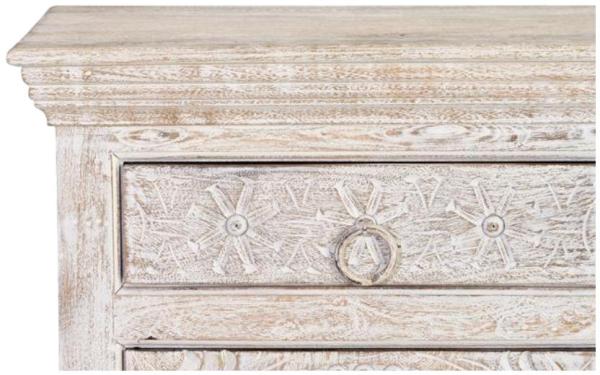 Product photograph of Rrethi Carved Mango Wood 3 Door 3 Drawer Medium Sideboard from Choice Furniture Superstore.