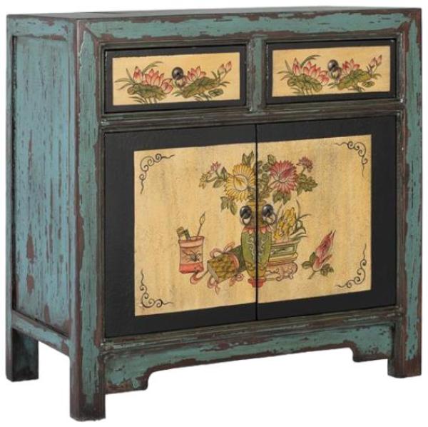 Product photograph of Ishefai Shticen Pine Wood 2 Door 2 Drawer Small Sideboard from Choice Furniture Superstore.