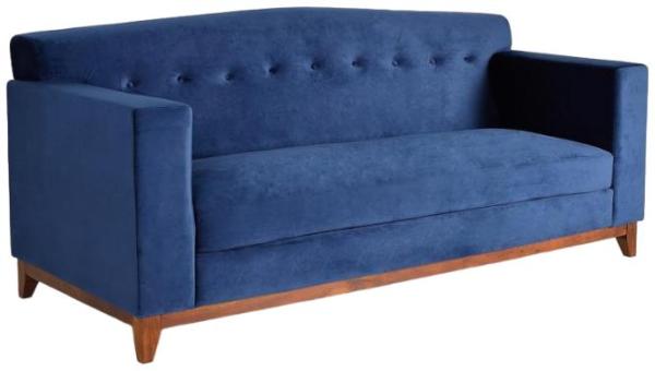 Product photograph of Dacoma Blue Velvet Upholstered Sofa from Choice Furniture Superstore.