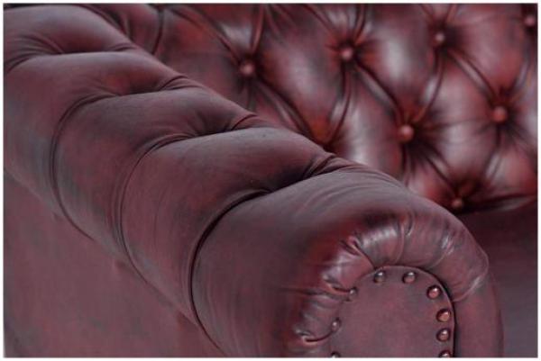 Product photograph of Vesta Brown Leather Chester Sofa from Choice Furniture Superstore.