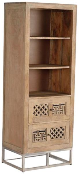 Product photograph of Hiram Carved Mango Tree Wood Bookcase from Choice Furniture Superstore.