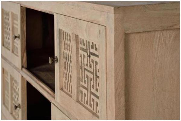 Product photograph of Hiram Carved Mango Tree Wood Large Sideboard from Choice Furniture Superstore.